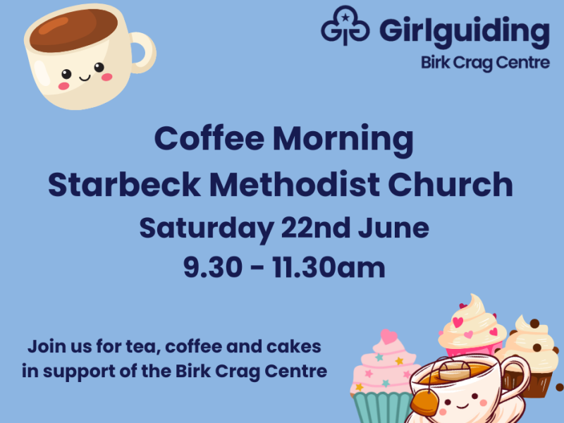 Saturday 22nd June 9.30am – 11.30am Coffee Morning at Starbeck Methodist Church